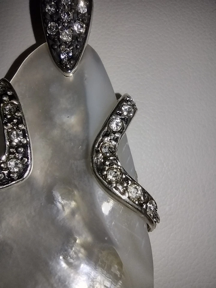 925 Sterling Silver Abalone Large With CZ Stones Pendant - Image 4 of 4