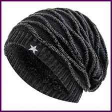 New Unisex Slouchy Winter Hats Add Fur Lined Men And Women Warm Beanie Cap