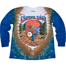GRATEFUL DEAD-BANJO-TIE DYE LONG SLEEVE-2 Sd T-SHIRT M-L-XL-XXL Garcia,Lesh,Wier