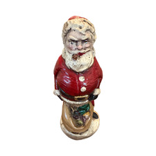 Antique Composition Santa Claus Figure 5.25" Hand Painted Christmas Folk Art