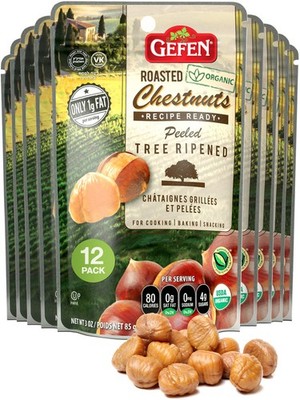 Gefen Organic Whole Peeled and Roasted Chestnuts, 3oz 3 Ounce (Pack of 12)
