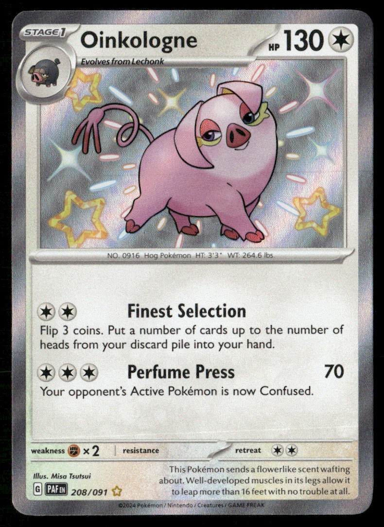OINKOLOGNE 208/091 SHINY RARE PALDEAN FATES POKEMON HOLO NM