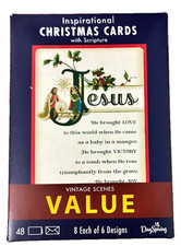 Inspirational CHRISTMAS CARDS With Scripture 48 Card and Envelopes DaySpring NIB