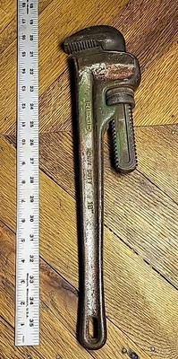 #ad Rigid Heavy Duty 18 in Pipe Wrench Elyria Ohio Made In USA Vintage Patina $19.80