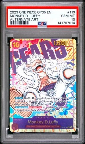 Monkey D. Luffy PSA10 2023 One Piece Op05-Awakening Alternate Art #119
