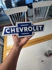 Vintage Chevrolet Sign - Porcelain Bow Tie Garage Auto Gas Pump Sales Sign