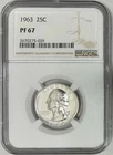 1963 Proof Washington Quarter, NGC PF-67