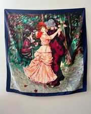 VintageRenoir Painting Novelty Silk Square Scarf Art To Wear