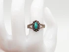 Vintage NAVAJO $200 .50ct Natural Turquoise Sterling Silver Band Ring