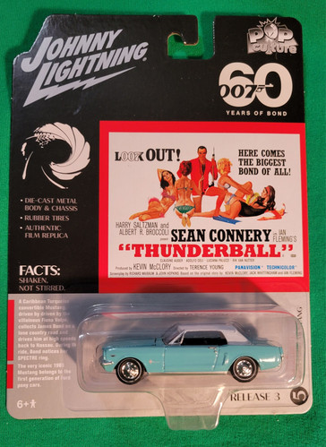 2022 Johnny Lightning James Bond 1965 Ford Mustang Diecast Car Thunderball Movie
