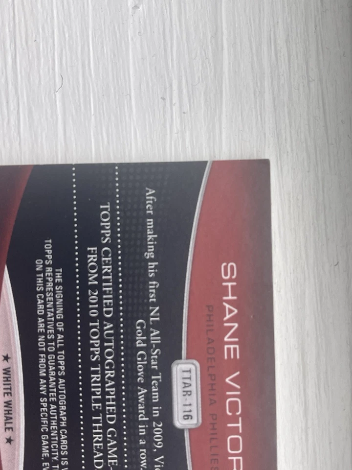 1/1! SHANE VICTORINO 2010 TRIPLE HILO BLANCO BALLENA PLACA DE IMPRESIÓN AUTOMÁTICA Foto 4 de 4