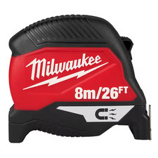 Cinta métrica 8 m/26 pies doble escala bloqueable herramienta de mano compacta