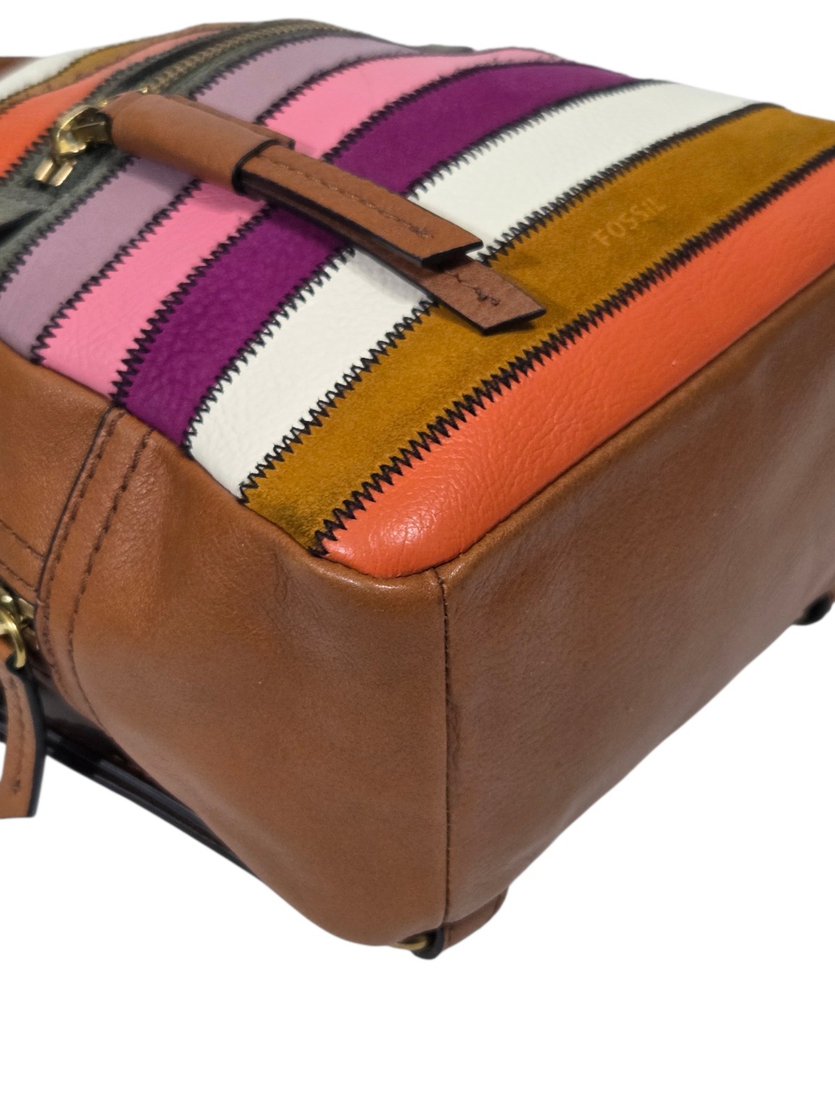 Fossil Megan Mini Backpack Bag Patchwork Rainbow … - image 17