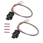 2 Pcs License Plate Light Wiring Harness Connector Pigtail Plug Fit For Ram