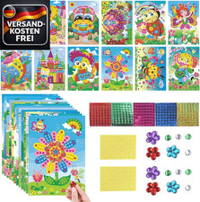 Kinder Mosaik Bastelset mit 12 selbstklebende...