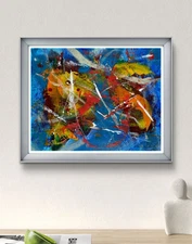 Original Art "Pokemon" 8x10 Canvas Expressionism Abstract Design Home Art