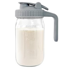 Breast Milk Pitcher Jug - 32 oz Glass Mason Jar Airtight Pitcher with Pour Sp...