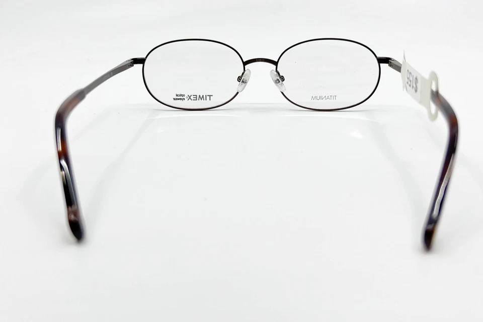 Timex 2:13PM Brown 53-17-145 Oval Metal Full-Rim Designer Eyeglasses Frames - Image 3 of 4