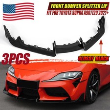 Fits Toyota Gr Supra A90 J29 2021-2024 2022 Gloss Black Front Bumper Lip Spoiler