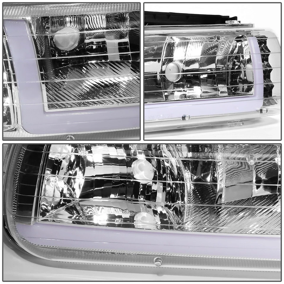 [LED DRL]Para 99-02 Chevy Silverado 1500 2500 HD Faro + Lámparas de parachoques Cromo Foto 4 de 4