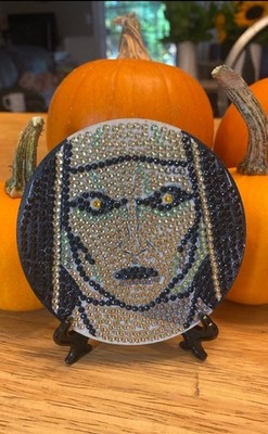Handmade Diamond Art Coaster w/stand.  The NUN from THE CONJURING Movie