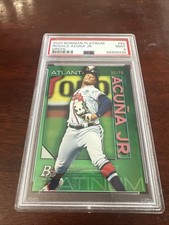 2020 BOWMAN PLATINUM #62 RONALD ACUNA JR. GREEN 30/99 - PSA 9 - POP 1 - LOW POP