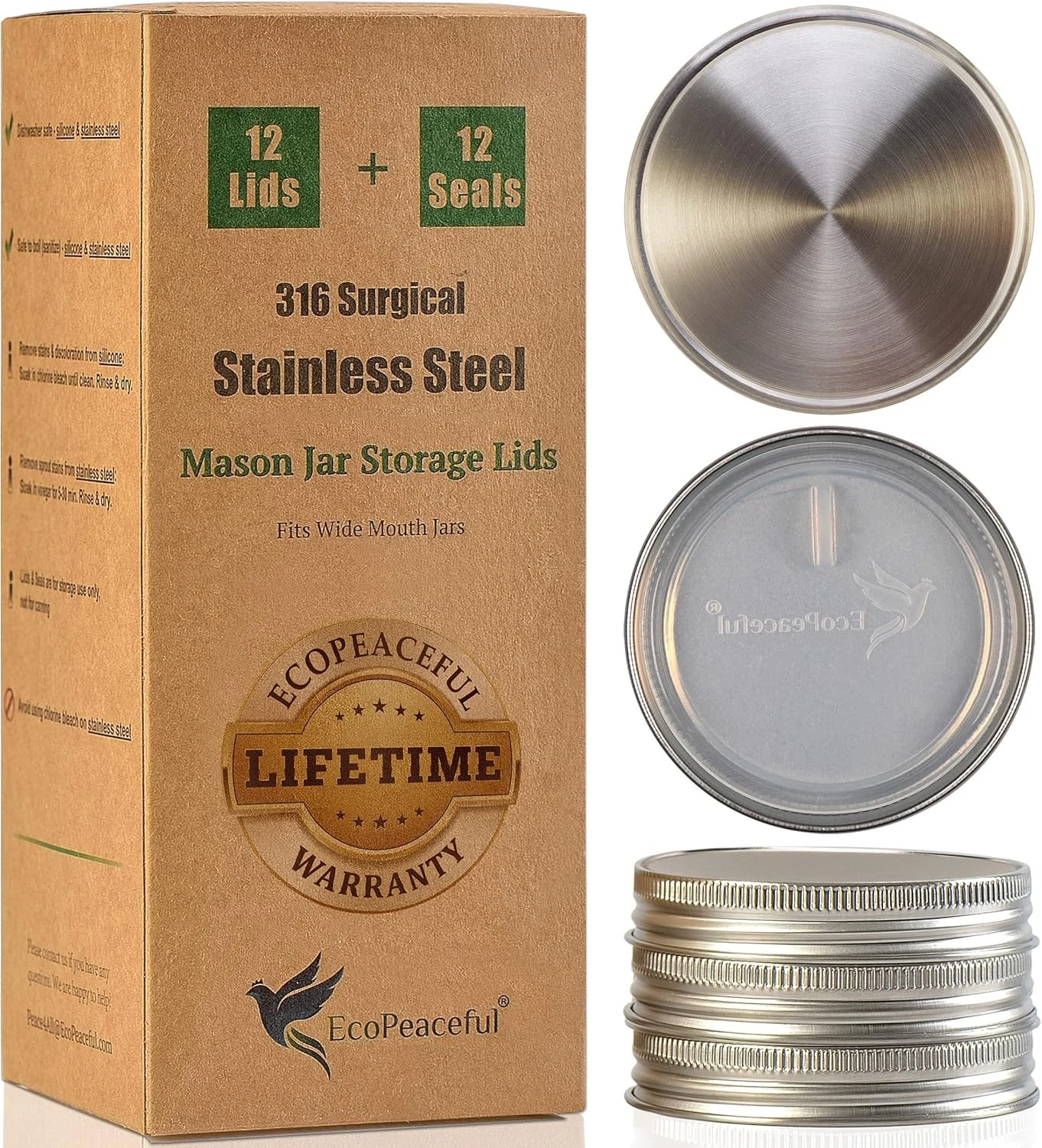 EcoPeaceful Mason Jar Lids - Thumbnail 4