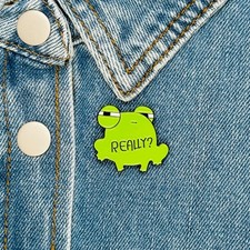   Word Frog Enamel Pin Cute Cartoon Accessory For Backpacks  Jackets Brooch New
