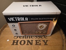 Victrola Willow Retro Wood Bluetooth FM/AM Radio with Rotary Dial