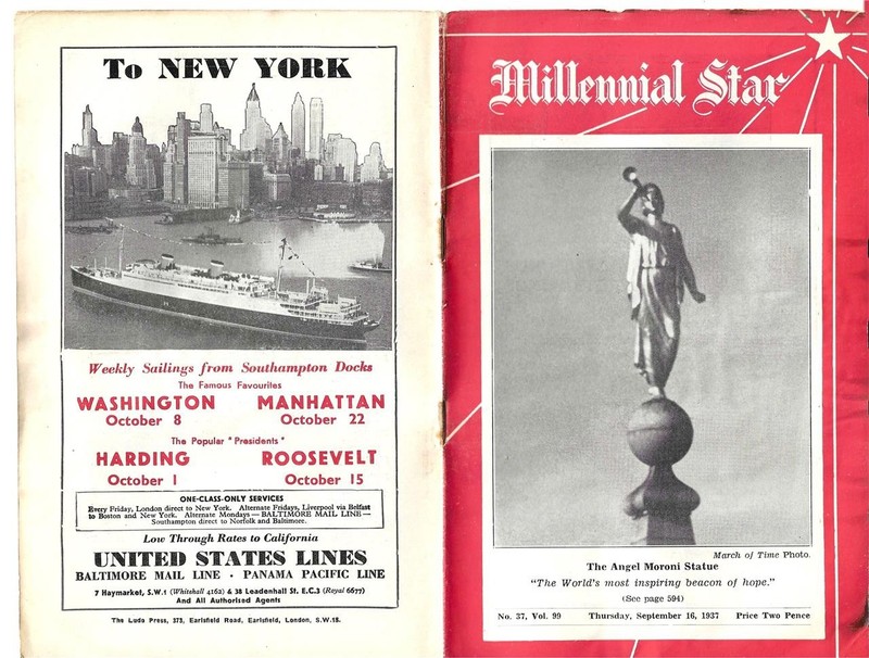 Millennial Star, Angel Moroni Statue, 1937 Mormon / LDS, Salt Lake, Utah Temple