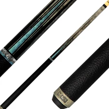 K2 KLLE1W Pool Cue – Matte Gray Maple w/ Blue Points, Leather Wrap, 11.75mm LD S