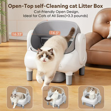 F6 Self-Cleaning Litter Box - Open-Top Automatic Cat Litter Box with Odor Contro
