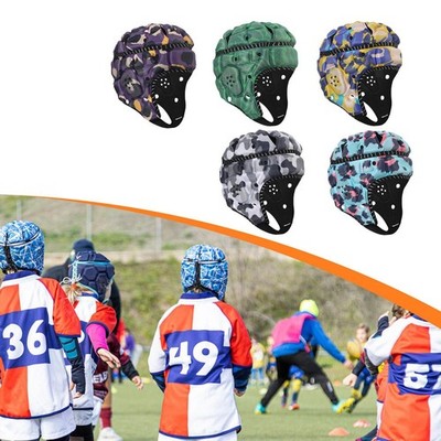 Rugbyhelm, Sportkappe, verstellbar, stoßdämpfend, Fußballhelm für Jungen und