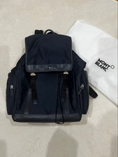 Zaino Montblanc Sartorial Jet borsa media blu navy nylon pelle finiture