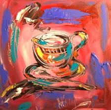 ESPRESSO  by  Mark Kazav  Abstract Modern Original Oil Painting H5686