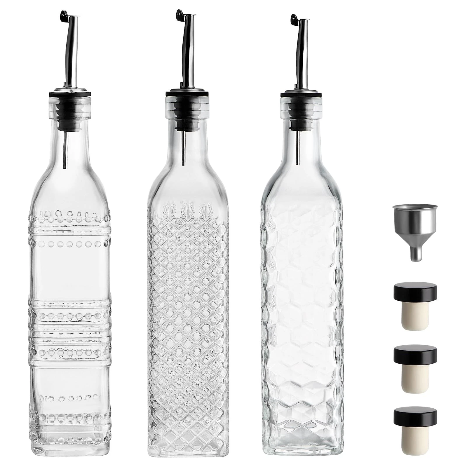 Olive Oil Bottle Dispenser Glass, 500ml Vinegar Dispenser Bottle, Olive Oil Decant...
