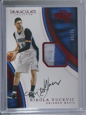 2016-17 Panini Immaculate Patch Red 9/25 Nikola Vucevic #P-NV Patch Auto 0g4