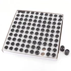 100Pcs Black 15x17mm Aluminum Alloy 6mm Shaft Potentiometer Control Volume Knobs