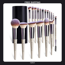 18-Piece Professional Makeup Brush Set with Travel Case for Face Eyes Lips