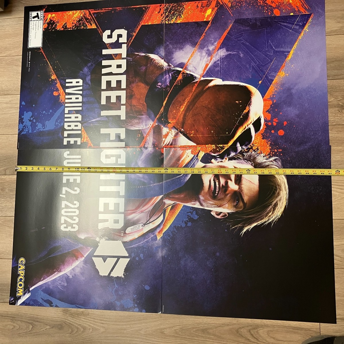 Capcom Street Fighter 6 Gamestop Store Display Poster Large