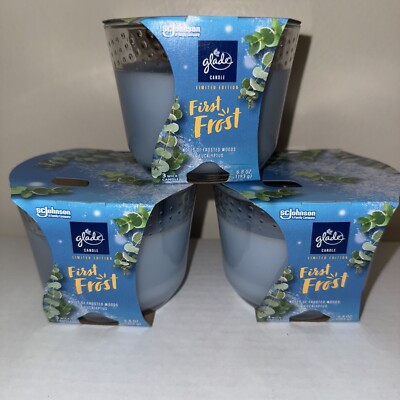 Glade First Frost Large 3-Wick Candles - Limited Edition LOT OF THREE NEW