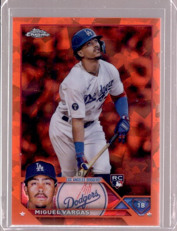 MIGUEL VARGAS 2023 Topps Chrome Sapphire #163 Orange Refractor Rookie RC #16/25