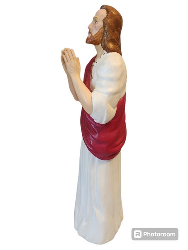 Vintage Keramik Jesus Christus Herr betende Statue 18 Zoll - Bild 4 von 9