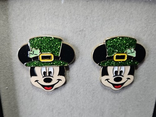 Disney x Baublebar Mickey Mouse Leprechaun St. Patrick's Day Earrings GREEN - Picture 3 of 3