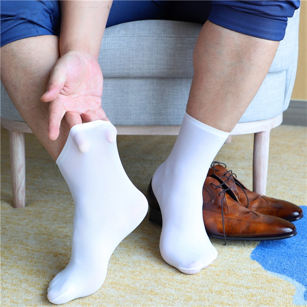 Men's Short Dress Stockings Elastic Silk Socks for Sophisticated