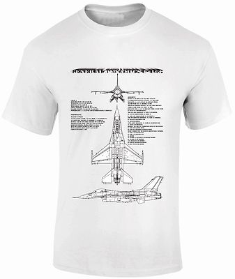 T-Shirts FPBP202 General Dynamics F-16 Fighting Falcon Flugzeug FantasyPrintshop