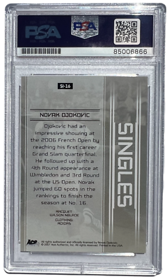 NOVAK DJOKOVIC SIGNED 2007 ACE AUTHENTIC SINGLES RC CARD AUTO