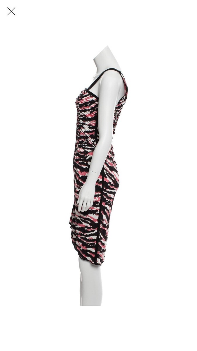open lace back dress M MISSONI Red White Cotton Terry One Shoulder Resort Mini Dress main image 0