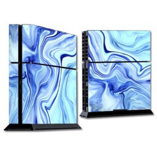 PS Playstation console skins decals wrap - Blue Marble Rocks Glass