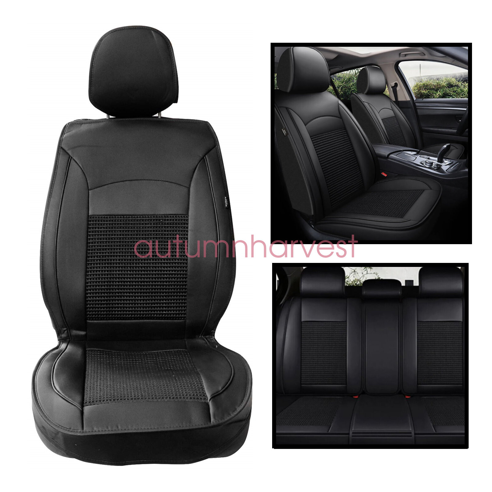 Car SEAT COVER Full Set Cushion PU Leather For 2008-2024 Toyota Tundra-image